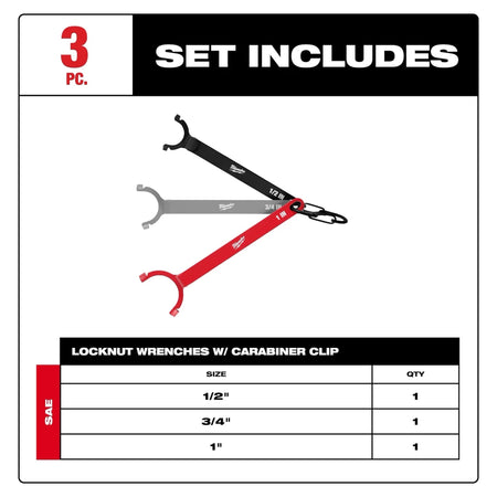 3 PC. Locknut Wrench Set - AAA Industrial Supply