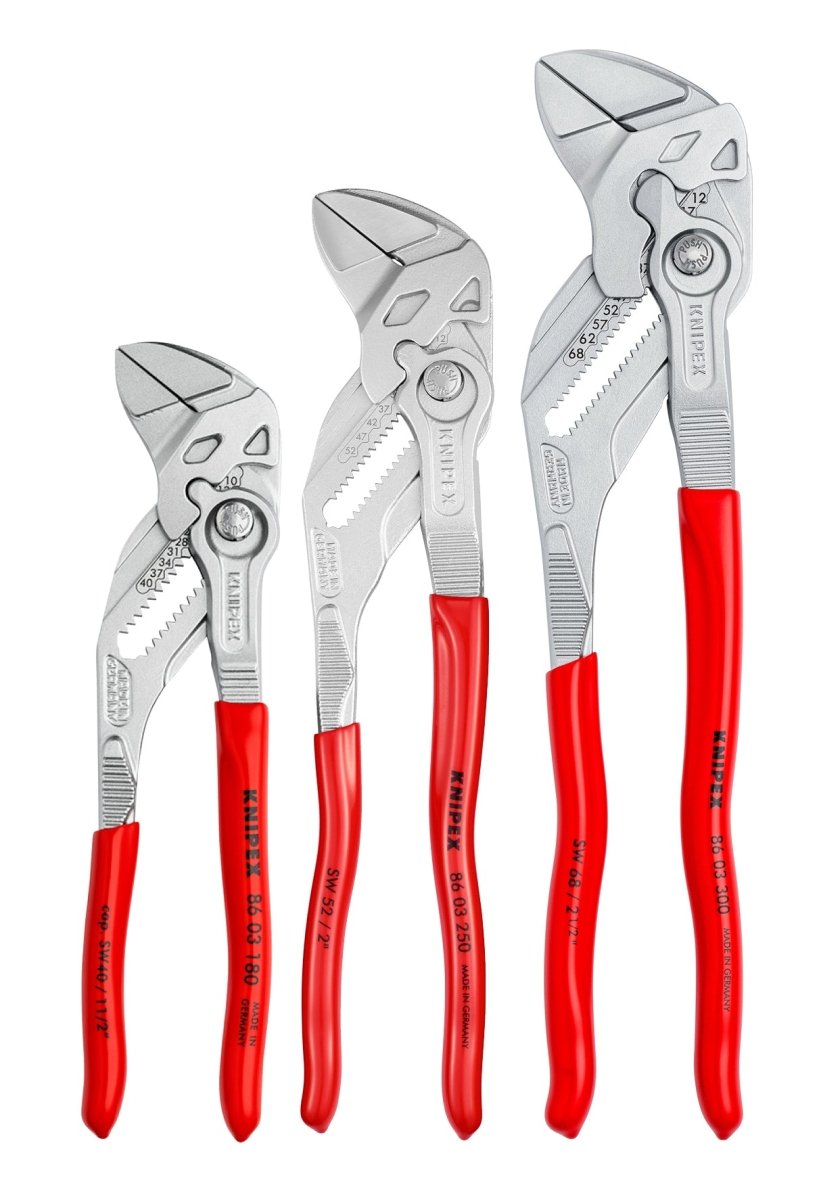 3 Pc Pliers Wrench Set, Chrome Plated - AAA Industrial Supply