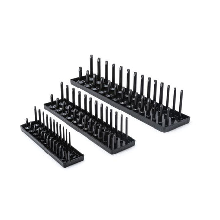 3 Piece 1/4", 3/8" & 1/2" Drive Black SAE Socket Storage Tray Set - AAA Industrial Supply