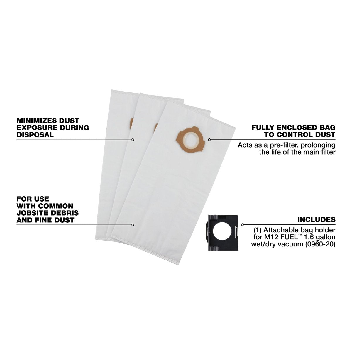 3 Pk Fleece Dust Bags - AAA Industrial Supply