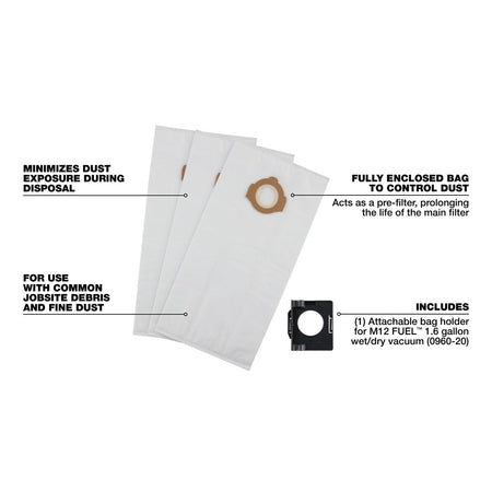 3 Pk Fleece Dust Bags - AAA Industrial Supply