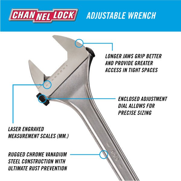 30" Channellock Adjustable Wrench - AAA Industrial Supply