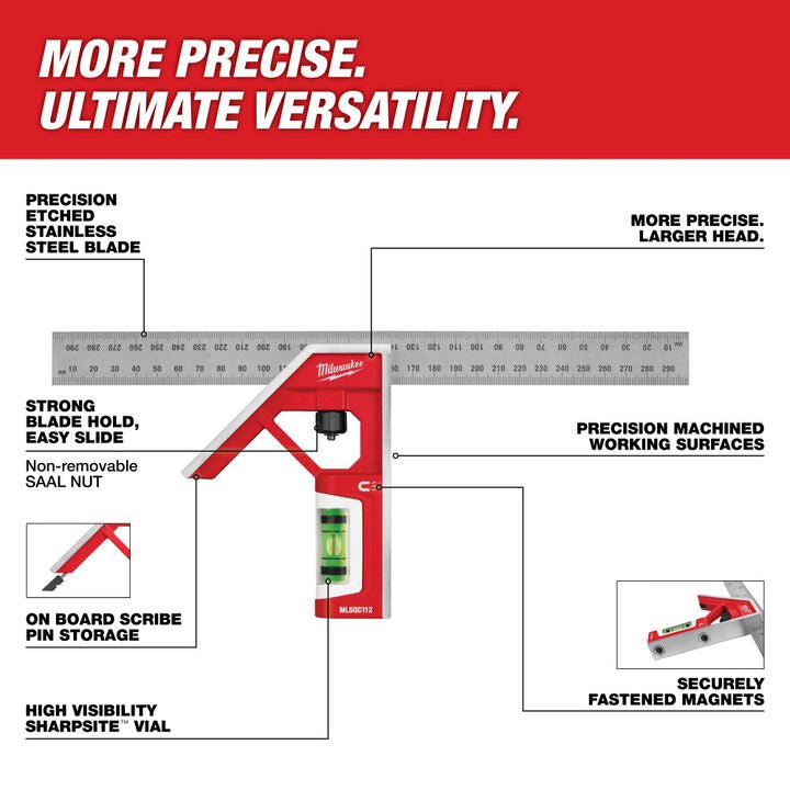 300mm Magnetic Combination Square - AAA Industrial Supply