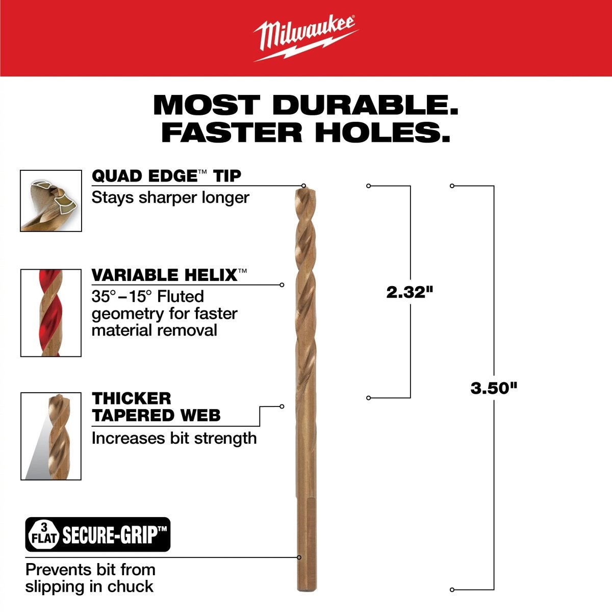 3/16" COBALT RED HELIX™ Drill Bit - AAA Industrial Supply