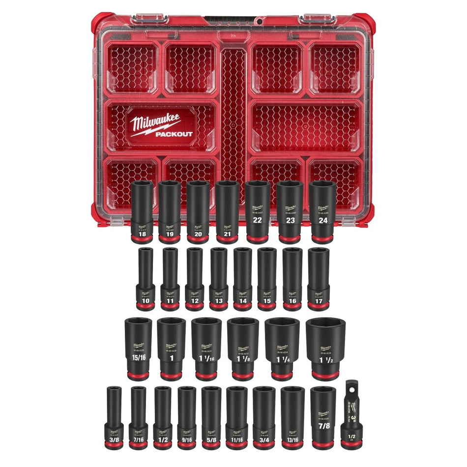 31PC SHOCKWAVE™ Impact Duty Socket 1/2” Drive Set with PACKOUT™ - AAA Industrial Supply