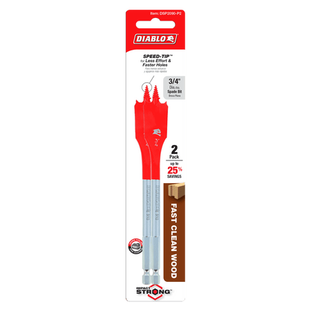 3/4" x 6" Spade Bits for Wood (2 - pk) - AAA Industrial Supply