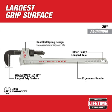 36" Aluminum Pipe Wrench - AAA Industrial Supply