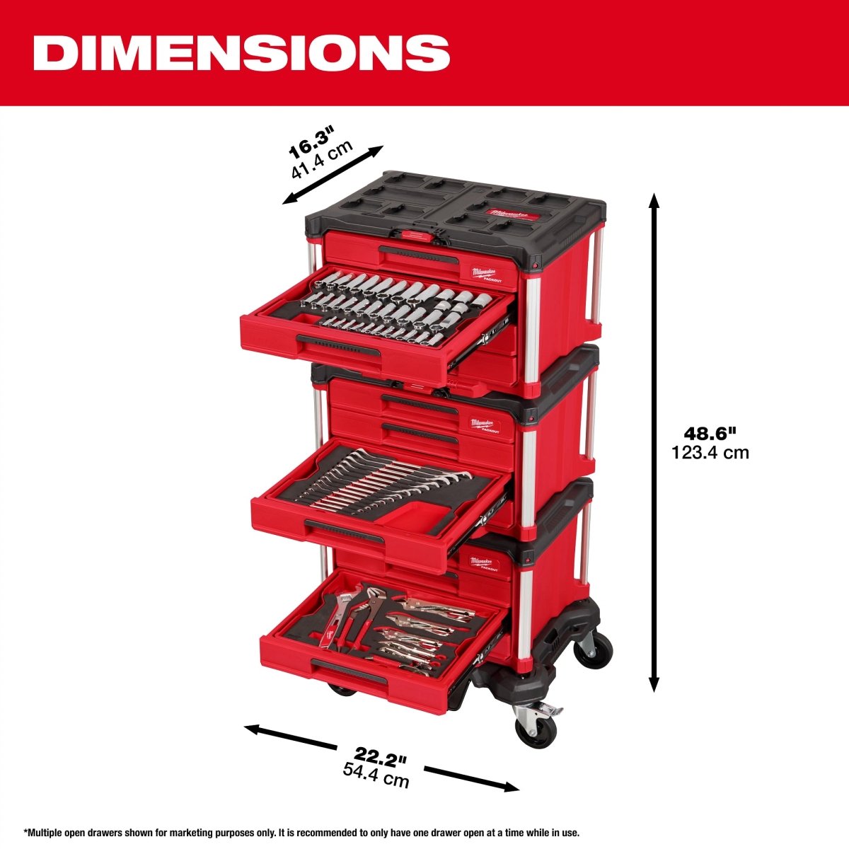 366pc. Master Mechanics Hand Tool Set with PACKOUT™ Drawers and Dolly - AAA Industrial Supply