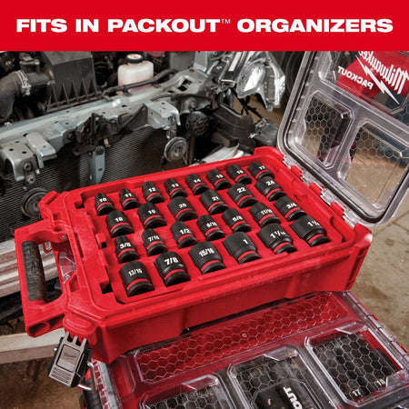 36PC SHOCKWAVE™ Impact Duty Socket 3/8” Drive Set with PACKOUT™ - AAA Industrial Supply