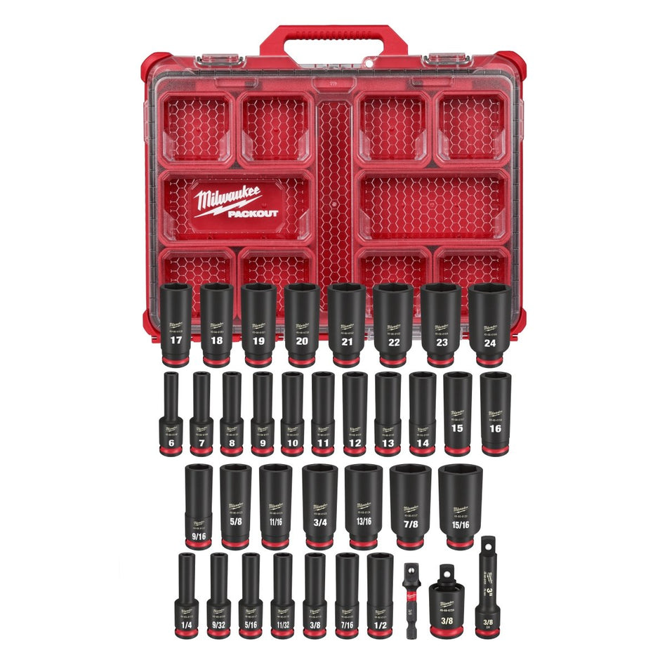 36PC SHOCKWAVE™ Impact Duty Socket 3/8” Drive Set with PACKOUT™ - AAA Industrial Supply