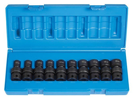 3/8" Dr. 10 Pc. 12 Point Std.Length Metric Univ. Set - AAA Industrial Supply