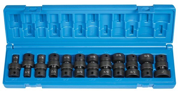 3/8" Dr. 12 Pc. 6 Pt. Standard Length Frac. Univ. Set - AAA Industrial Supply