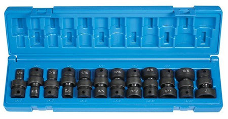 3/8" Dr. 12 Pc. 6 Pt. Standard Length Frac. Univ. Set - AAA Industrial Supply