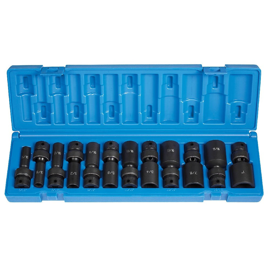 3/8" Dr. 12 Pc. Deep Length Fract. Univ. Set - AAA Industrial Supply