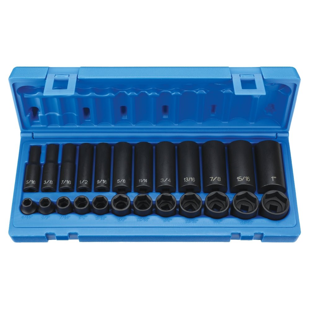 3/8" Dr. 24 Pc. Std. & Deep Length Fractional Set - AAA Industrial Supply