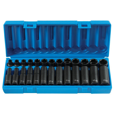 3/8" Dr. 26 pc. Std. & Deep Length Metric Master Set - AAA Industrial Supply
