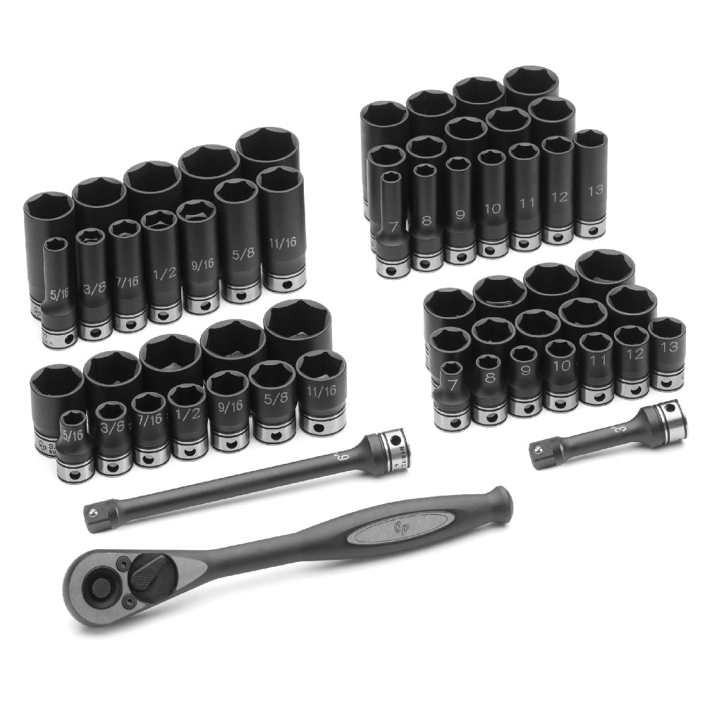 3/8" Dr. 59pc Fract. & Metric Duo - Socket Set - 6 Pt. - AAA Industrial Supply