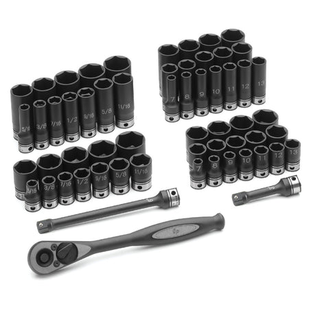 3/8" Dr. 59pc Fract. & Metric Duo - Socket Set - 6 Pt. - AAA Industrial Supply