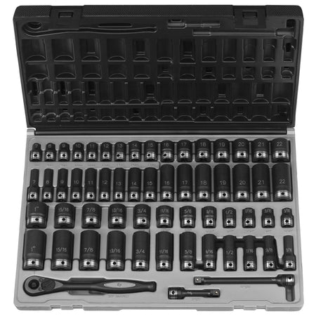 3/8" Dr. 59pc Fract. & Metric Duo - Socket Set - 6 Pt. - AAA Industrial Supply