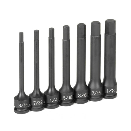 3/8" Dr. 7 Pc. 4" Length Fractional Hex Driver Set - AAA Industrial Supply