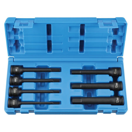3/8" Dr. 7 Pc. 4" Length Metric Hex Driver Set - AAA Industrial Supply
