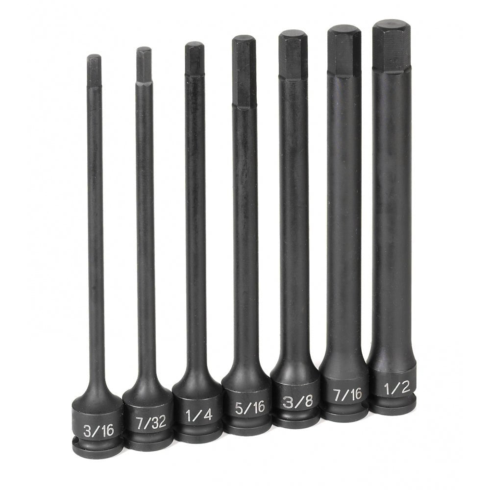 3/8" Dr. 7 Pc. 6" Length Fractional Hex Driver Set - AAA Industrial Supply
