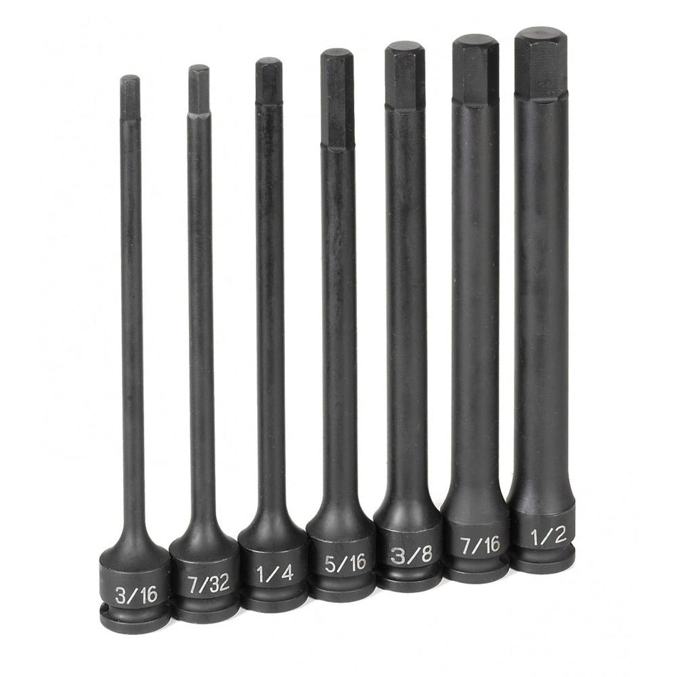 3/8" Dr. 7 Pc. 6" Length Fractional Hex Driver Set - AAA Industrial Supply