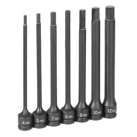 3/8" Dr. 7 Pc. 6" Length Metric Hex Driver Set - AAA Industrial Supply