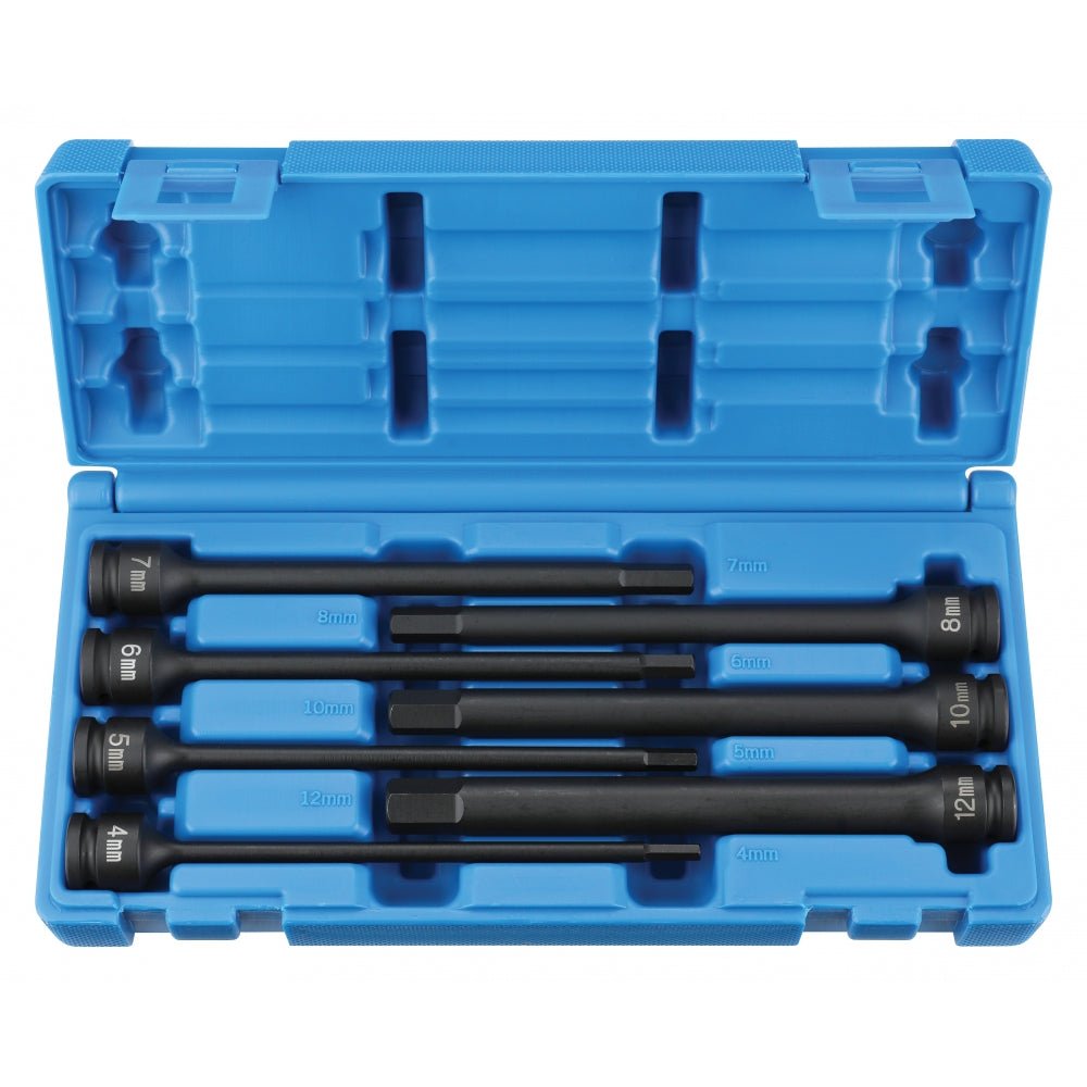 3/8" Dr. 7 Pc. 6" Length Metric Hex Driver Set - AAA Industrial Supply