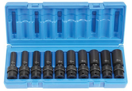 3/8" Drive 10 Piece Deep Universal Metric Set - AAA Industrial Supply