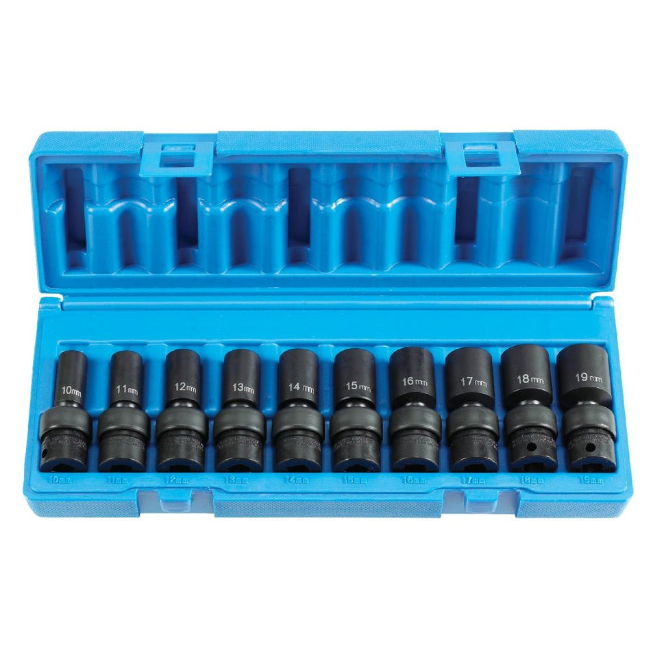 3/8" Drive 10 Piece Semi - Deep Metric Universal Set - AAA Industrial Supply