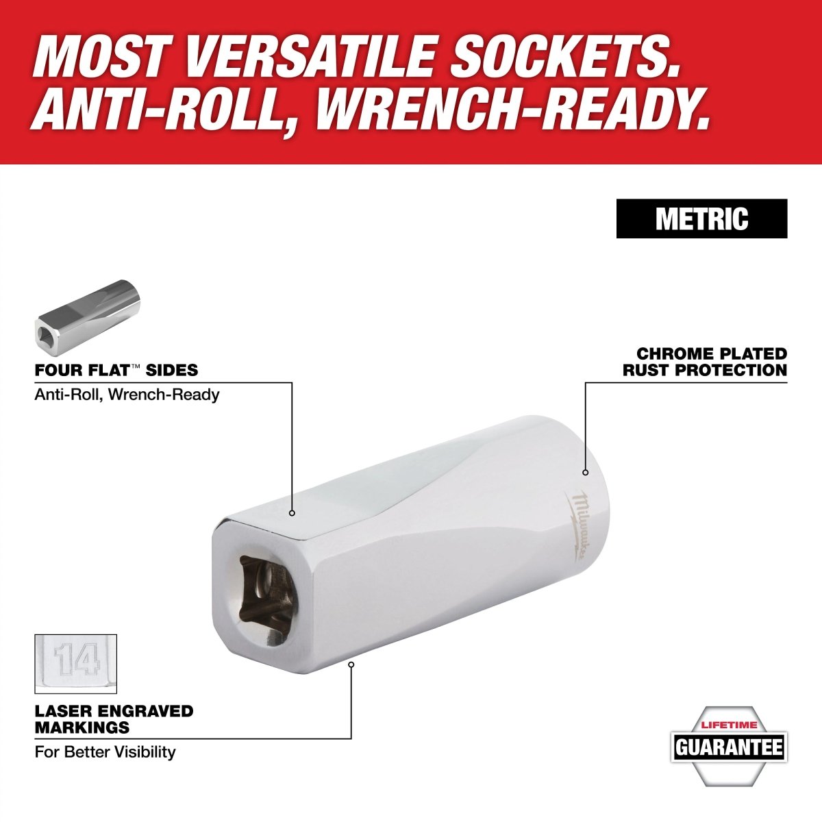 3/8" Drive 10mm Metric Socket with FOUR FLAT™ Sides - AAA Industrial Supply