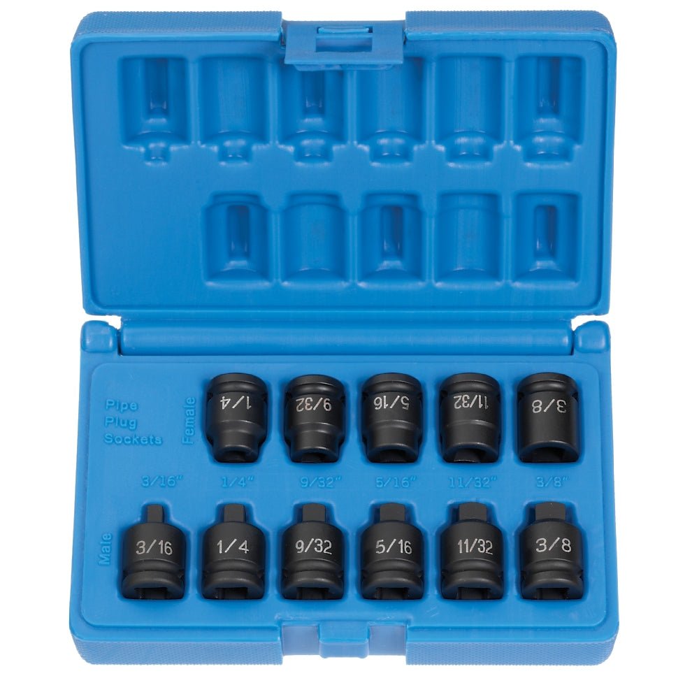 3/8" Drive 11 Pc. Pipe Plug Socket Set - AAA Industrial Supply