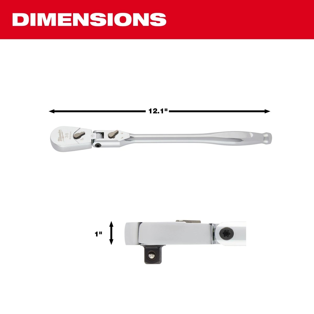 3/8" Drive 12" Flex Head Ratchet - AAA Industrial Supply