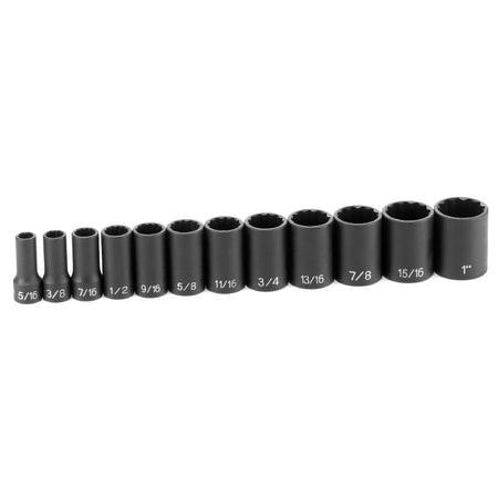 3/8" Drive 12 Piece Semi - Deep Set - 12 Point - AAA Industrial Supply