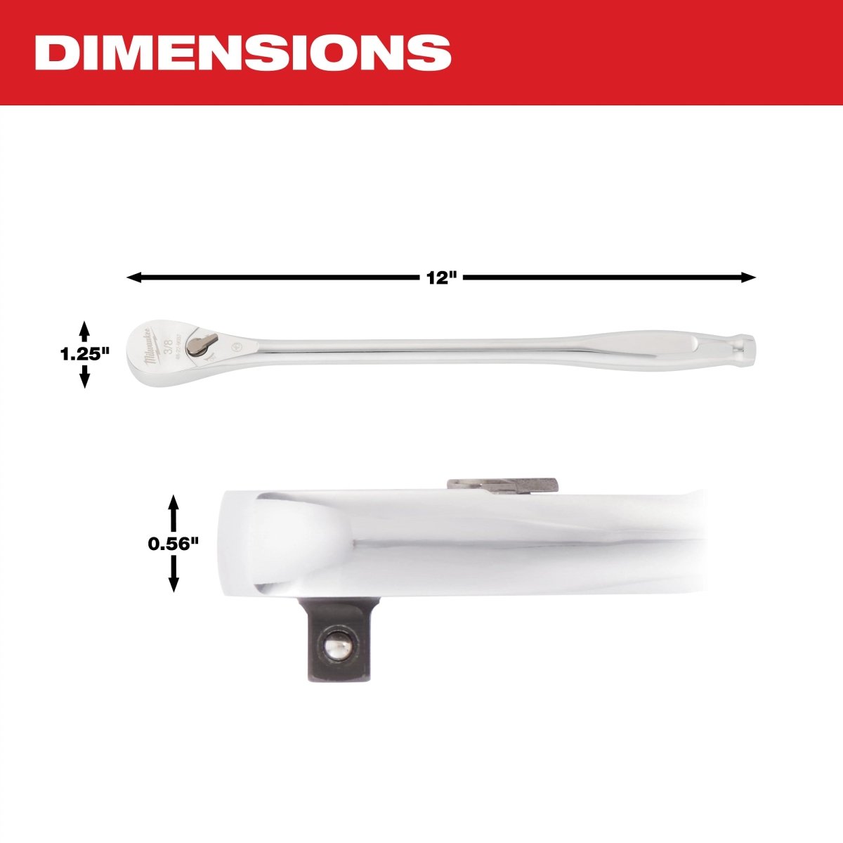 3/8" Drive 12" Ratchet - AAA Industrial Supply