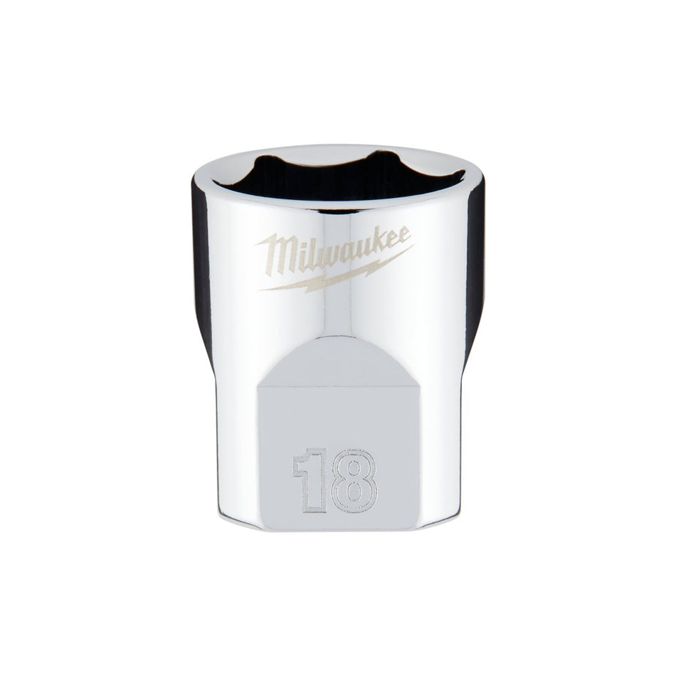 3/8" Drive 18mm Metric Socket with FOUR FLAT™ Sides - AAA Industrial Supply