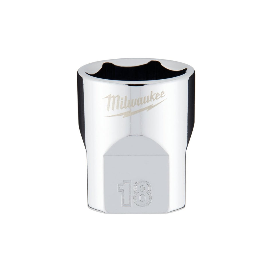 3/8" Drive 18mm Metric Socket with FOUR FLAT™ Sides - AAA Industrial Supply