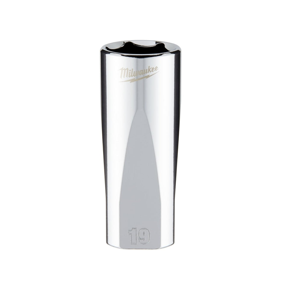 3/8" Drive 19mm Metric Deep Socket with FOUR FLAT™ Sides - AAA Industrial Supply