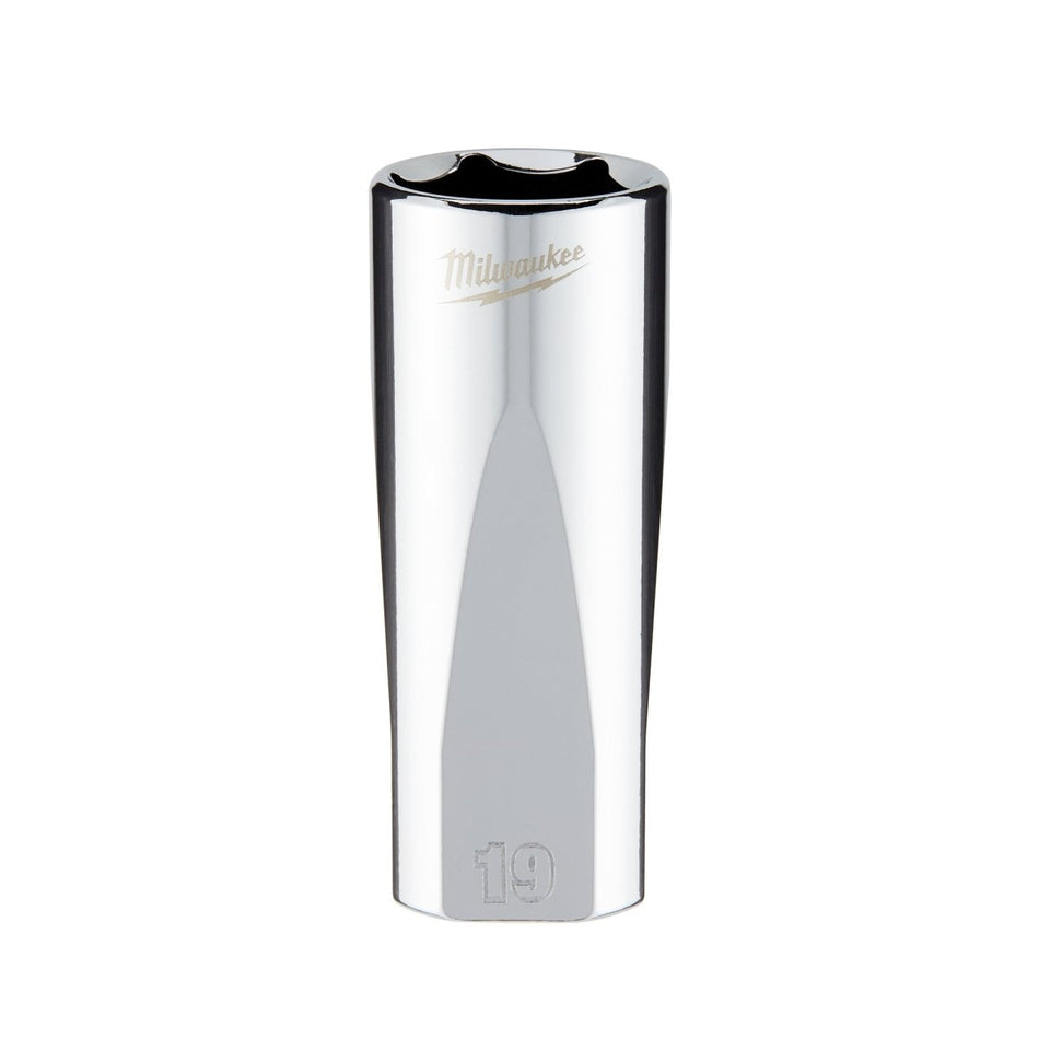 3/8" Drive 19mm Metric Deep Socket with FOUR FLAT™ Sides - AAA Industrial Supply