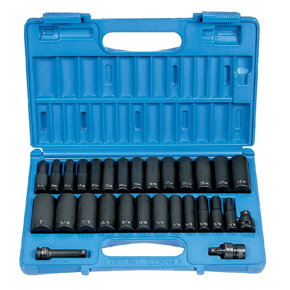 3/8" Drive 29 Piece Deep SAE/Metric Set - AAA Industrial Supply