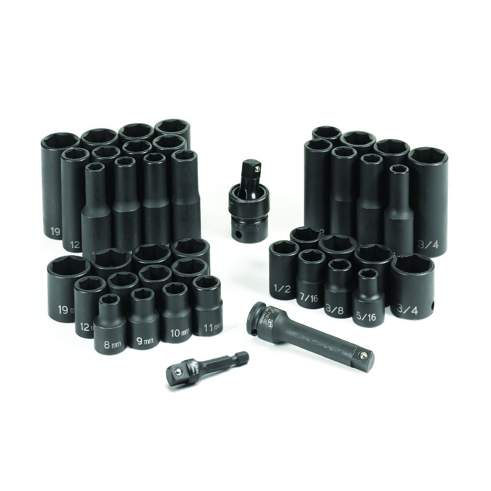 3/8" Drive 43 Piece Standard/Deep SAE/Metric Set - AAA Industrial Supply