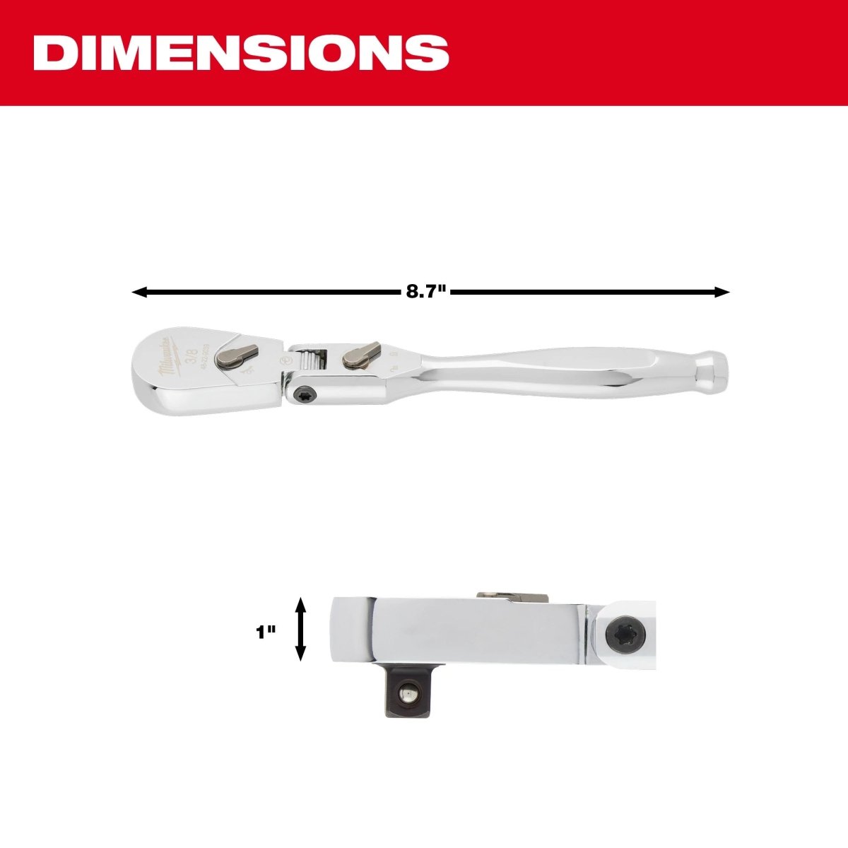 3/8" Drive 9" Flex Head Ratchet - AAA Industrial Supply