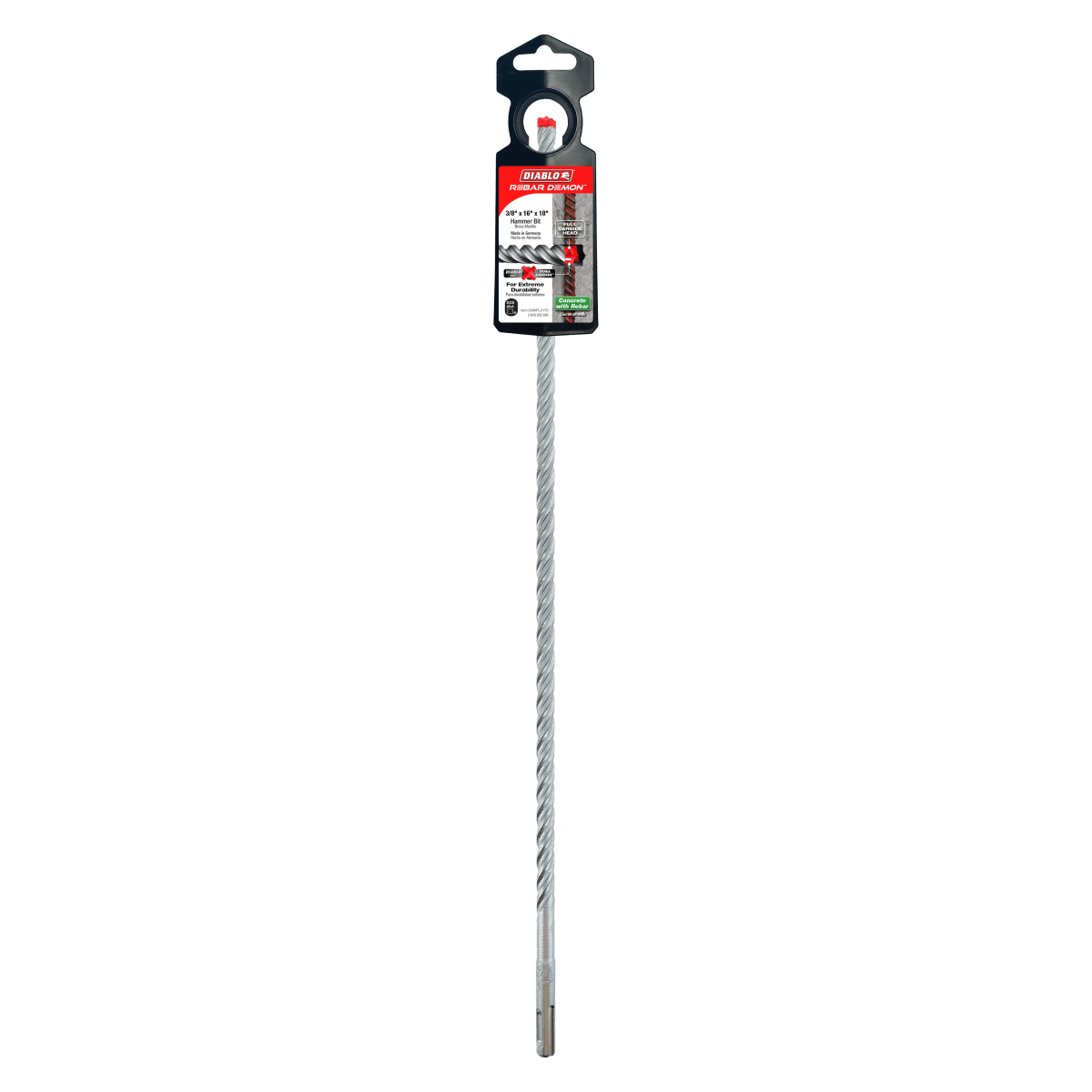 3/8" x 16" x 18" Rebar Demon™ SDS - Plus 4 - Cutter Full Carbide Head Hammer Drill Bit - AAA Industrial Supply