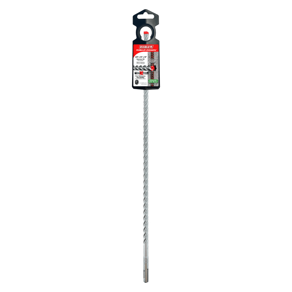3/8" x 16" x 18" Rebar Demon™ SDS - Plus 4 - Cutter Full Carbide Head Hammer Drill Bit - AAA Industrial Supply