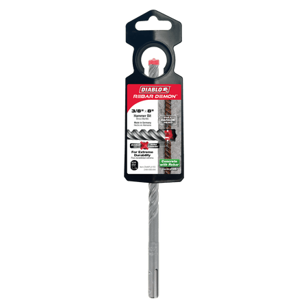 3/8" x 6" x 8" Rebar Demon™ SDS - Plus 4 - Cutter Full Carbide Head Hammer Drill Bit - AAA Industrial Supply