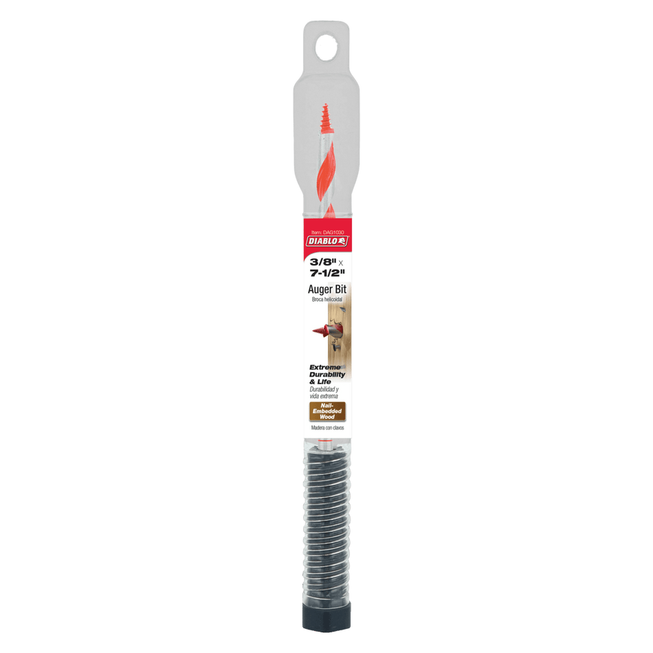 3/8" x 7 - 1/2" Auger Bit for Wood & Nail - Embedded Wood - AAA Industrial Supply