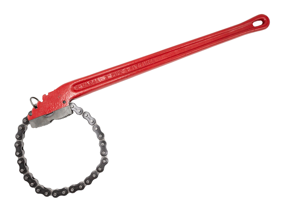 Heavy-Duty Chain Wrench, 1/4 to 3 in Pipe, 24 in OAL