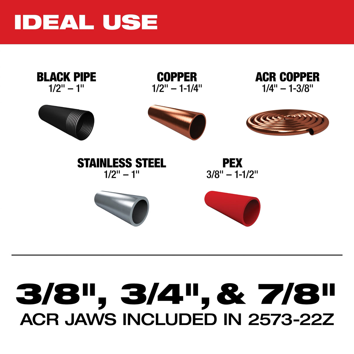 Milwaukee M12™ FORCE LOGIC™ Press Tool Kit w/ ONE KEY™ with 3/8", 3/4", & 7/8" ZoomLock MAX® & >B< MaxiPro® Press Jaws