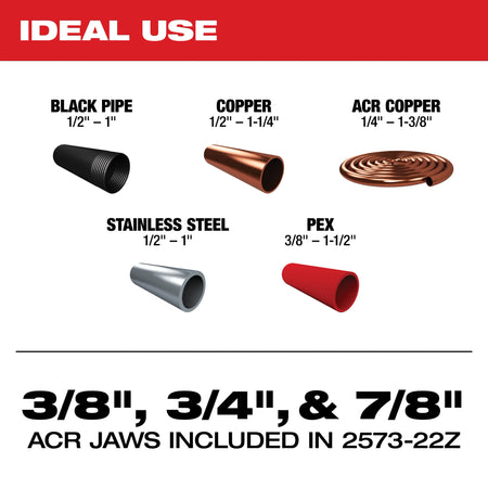 Milwaukee M12™ FORCE LOGIC™ Press Tool Kit w/ ONE KEY™ with 3/8", 3/4", & 7/8" ZoomLock MAX® & >B< MaxiPro® Press Jaws